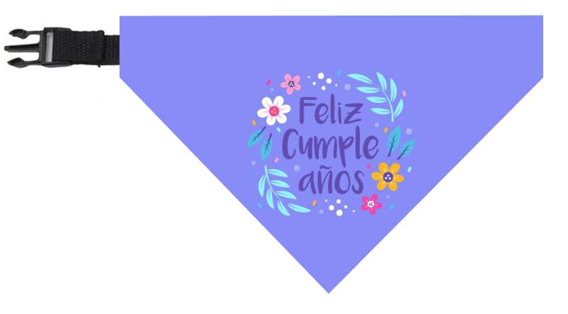Bandana Feliz Cumpleaños flores 🎂
