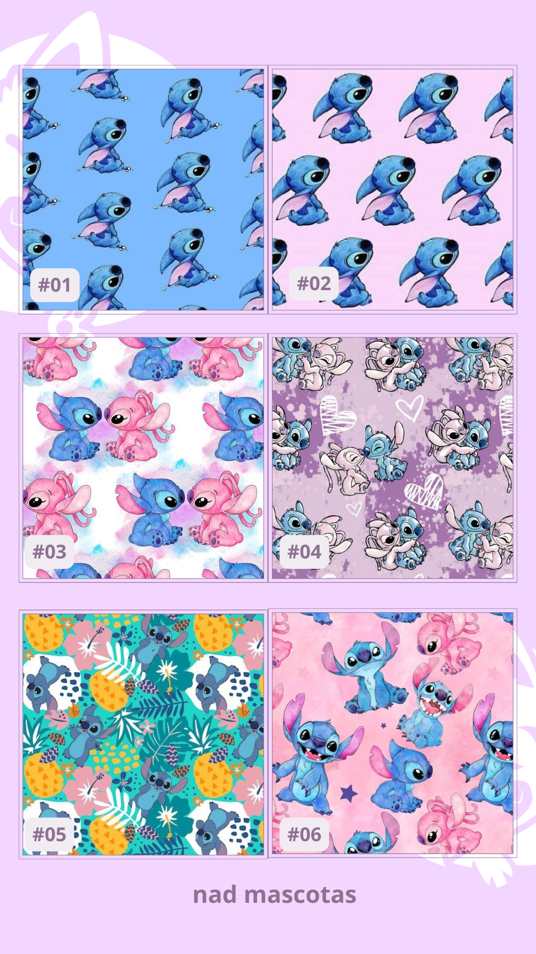 Box Bandana + Collar + Placa de identificación  STITCH - Más de 20 diseños!
