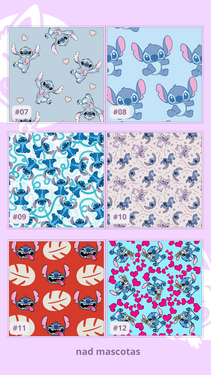 Box Bandana + Collar + Placa de identificación  STITCH - Más de 20 diseños!