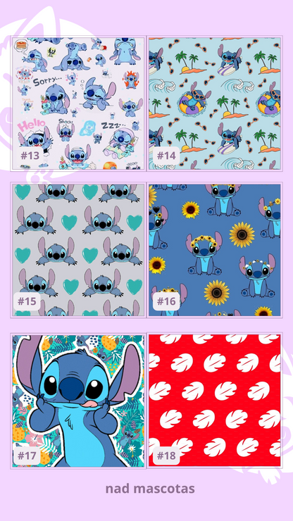 Box Bandana + Collar + Placa de identificación  STITCH - Más de 20 diseños!