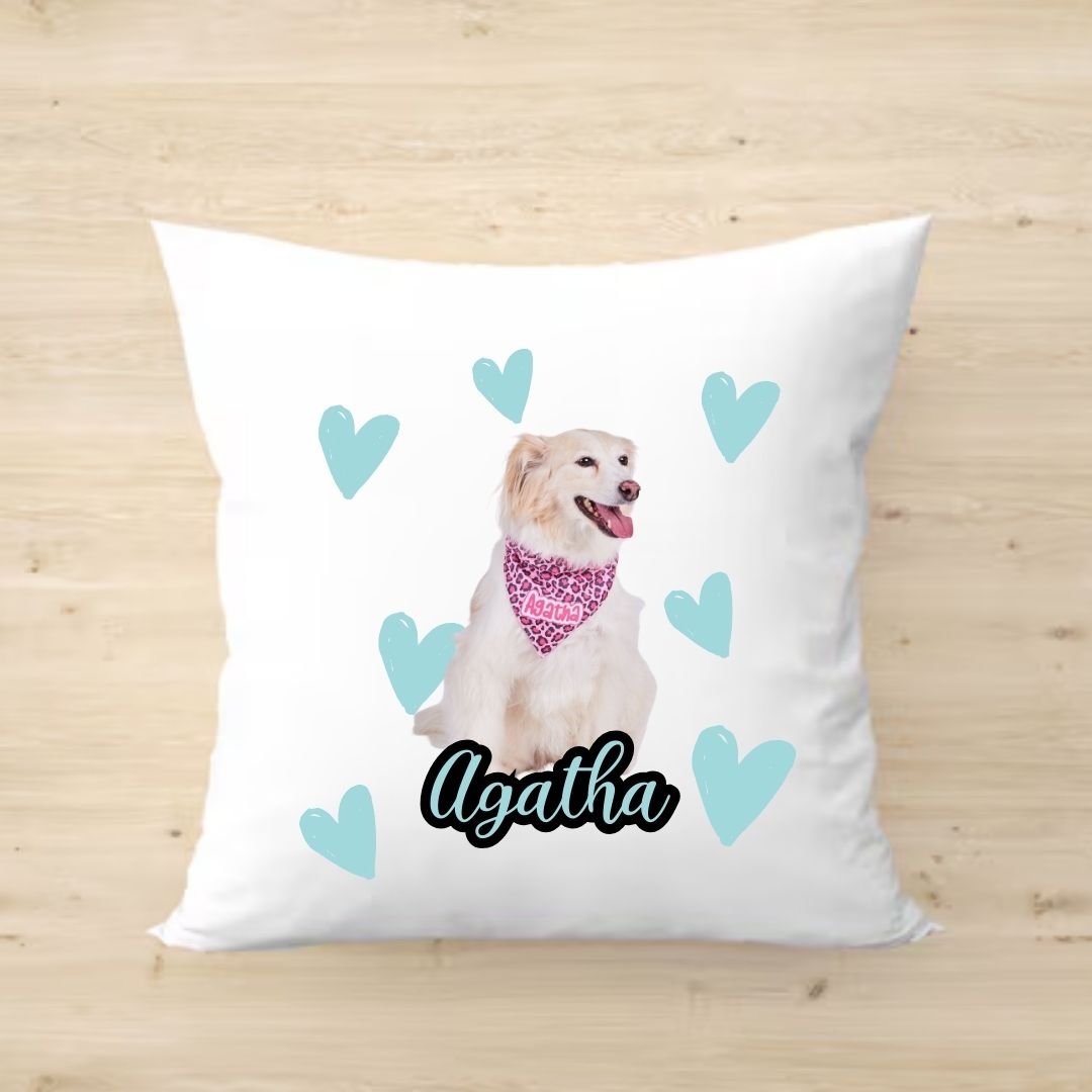 Funda Cojin personalizado "Mascota Corazones"