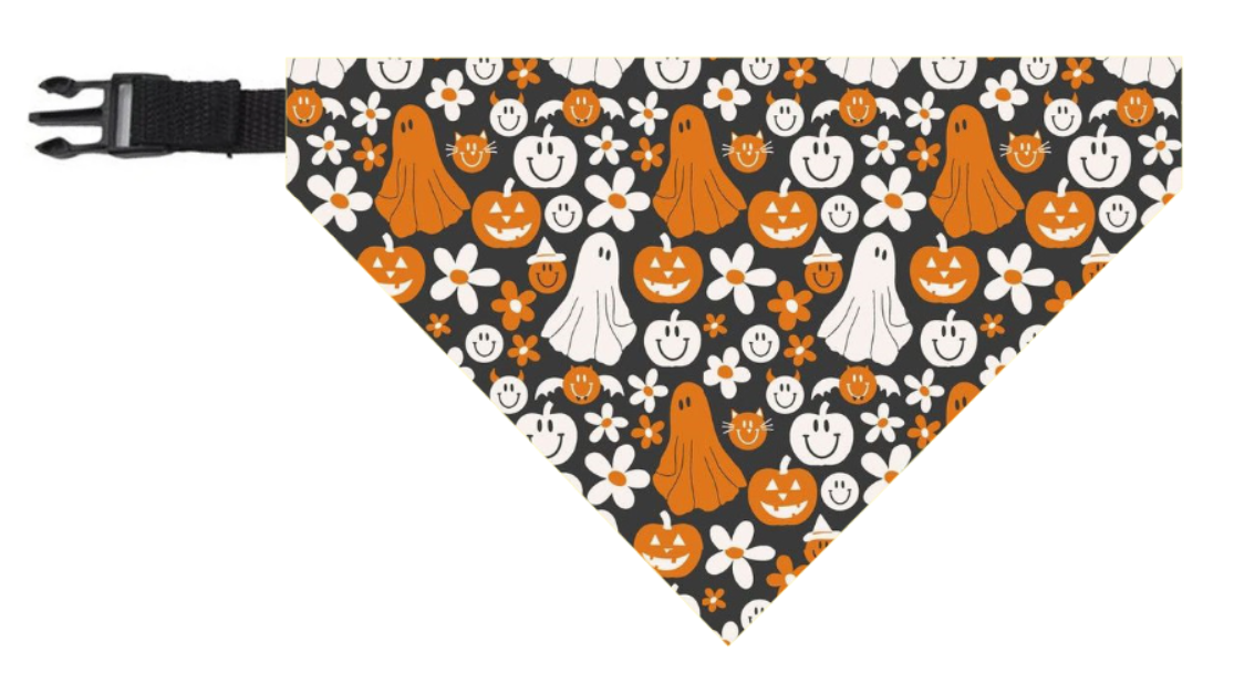 Bandana flores y fantasmas 🏵️👻